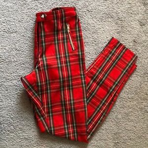 H&M Red Plaid Pants